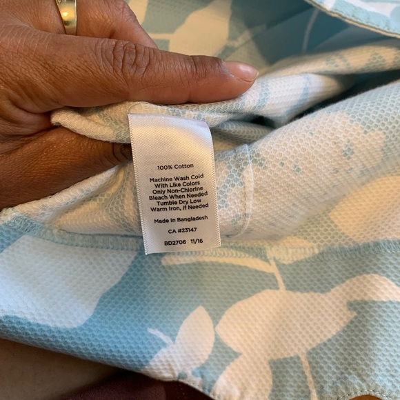 Talbots Blue and White Floral Blouse - Picture 5 of 5